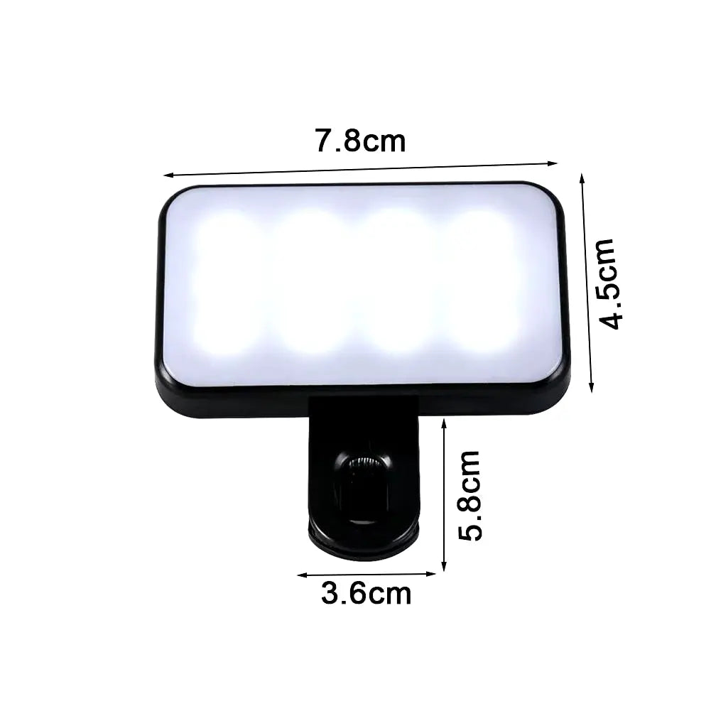 Portable LED Selfie Light - Adjustable for Phones, Tablets, and Laptops